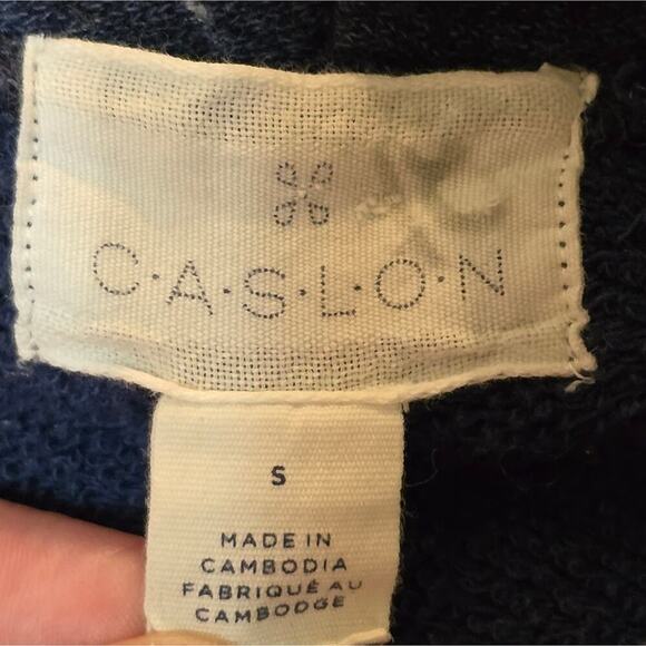 Caslon Blue Heathered Sweatshirt Shawl Collar Blazer Jacket‎ Size Small - Picture 6 of 6